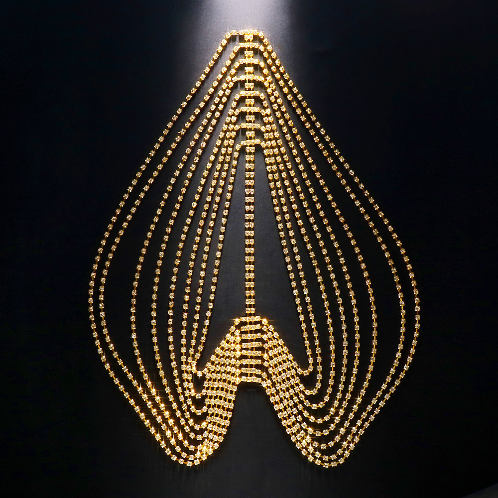 Europa y América nueva cadena de pelo rhinestone tendencia de la personalidad tiro de la calle de múltiples capas de la borla accesorios para el cabello accesorios exagerados headwear femenino