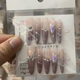 纯手工穿戴甲片批发爆款美甲贴片高级感抖音直播同款摆摊猫眼清仓