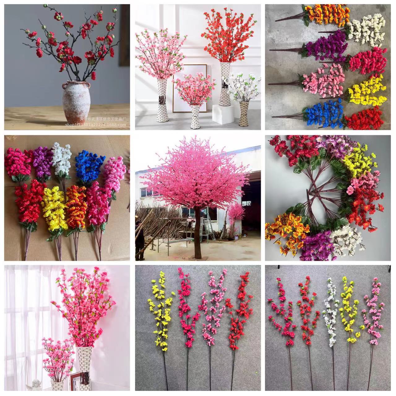 simulation Peach flower Squid Plum blossom Squid Wedding celebration indoor Botany decorate cherry blossoms gardens Landscaping Artificial flower wholesale