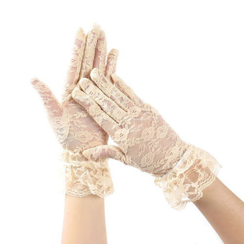 Manufacturer wholesale summer ladies driving black large lace sexy lace short sun protection gloves cycling outdoor