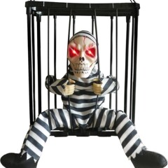 ハロウィンハンギングゴースト海賊囚人ケージ発光サウンド人体誘導電気ハンギングゴースト中庭お化け屋敷小道具