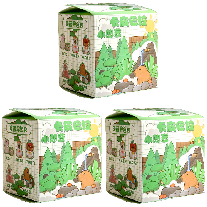 Pequeño frijoles Capybara dibujos animados hechos a mano del delfín de agua decoración de mesa caja ciega huevo girado regalo pequeño estudiante
