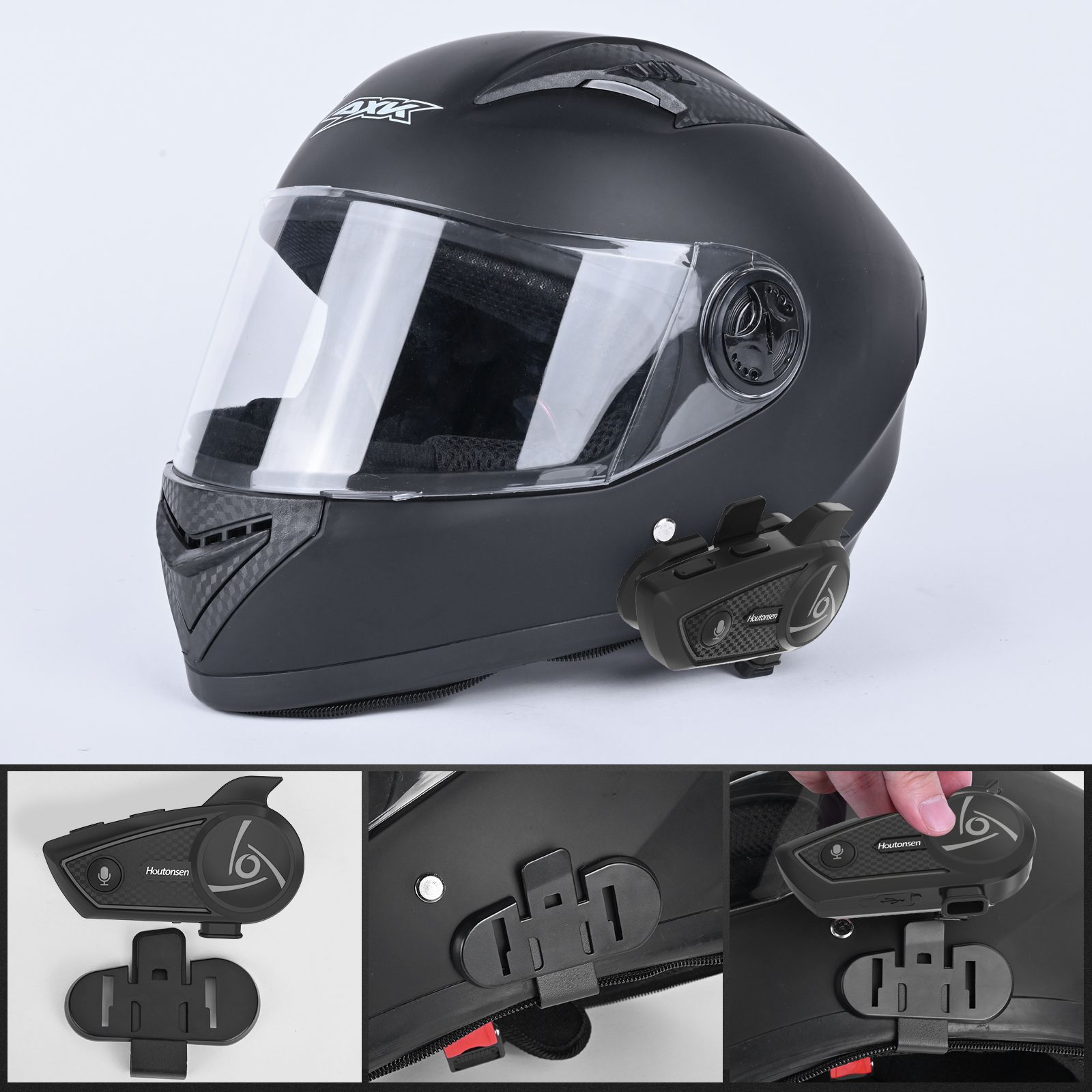 S3Plus Cross-Border Popular Motorcycle Helmet Bluetooth Intercom Headset for Multi-Person Real-Time Communication 1500m Ski Riders