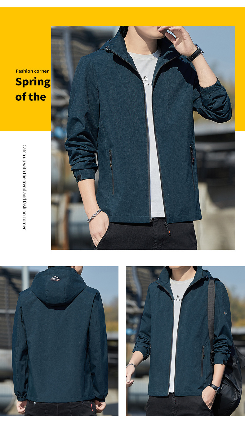 Giacca con cappuccio uomo slim fit primavera autunno casual_voghion.com