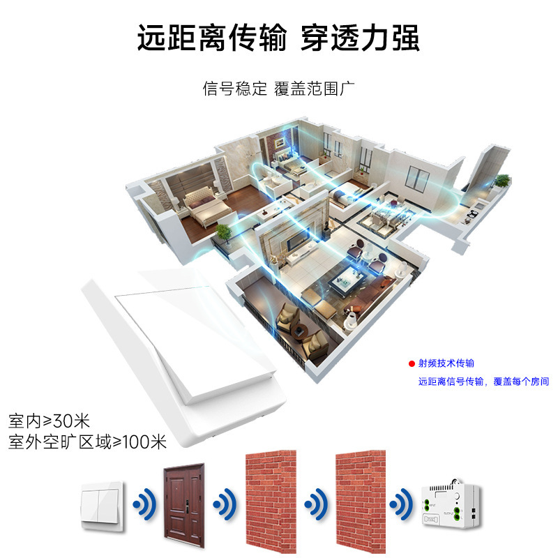 配線不要、バッテリー不要、防水、自発電ワイヤレス運動エネルギースイッチ、屋外壁掛けリモコンライトスイッチ|undefined
