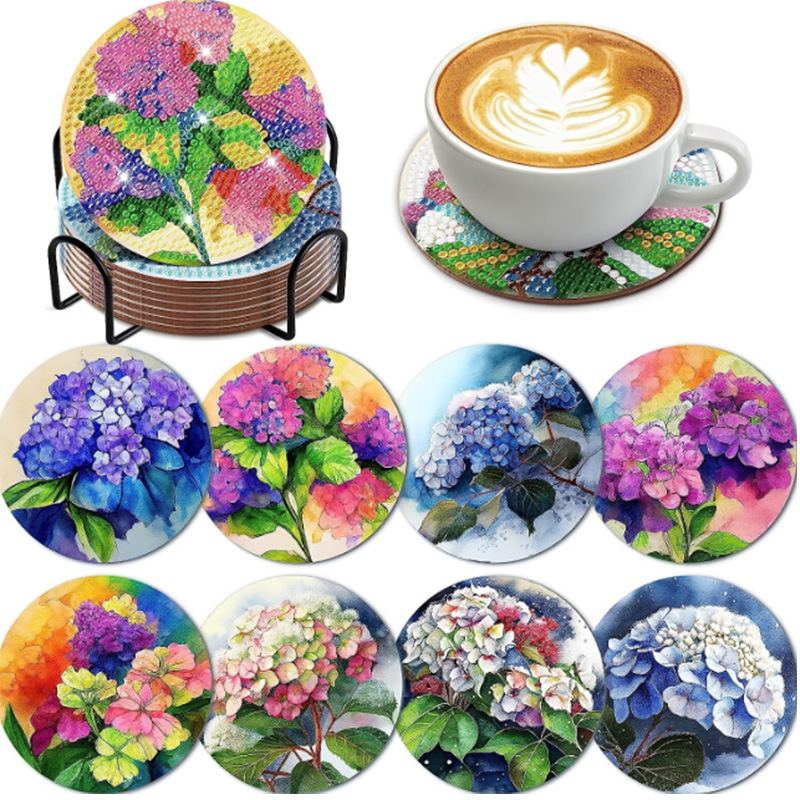 Personalizada taza de pintura de diamante transfronteriza almohadilla de taza de diamante redonda almohadilla mandala perimetral de pintura de diamante DIY