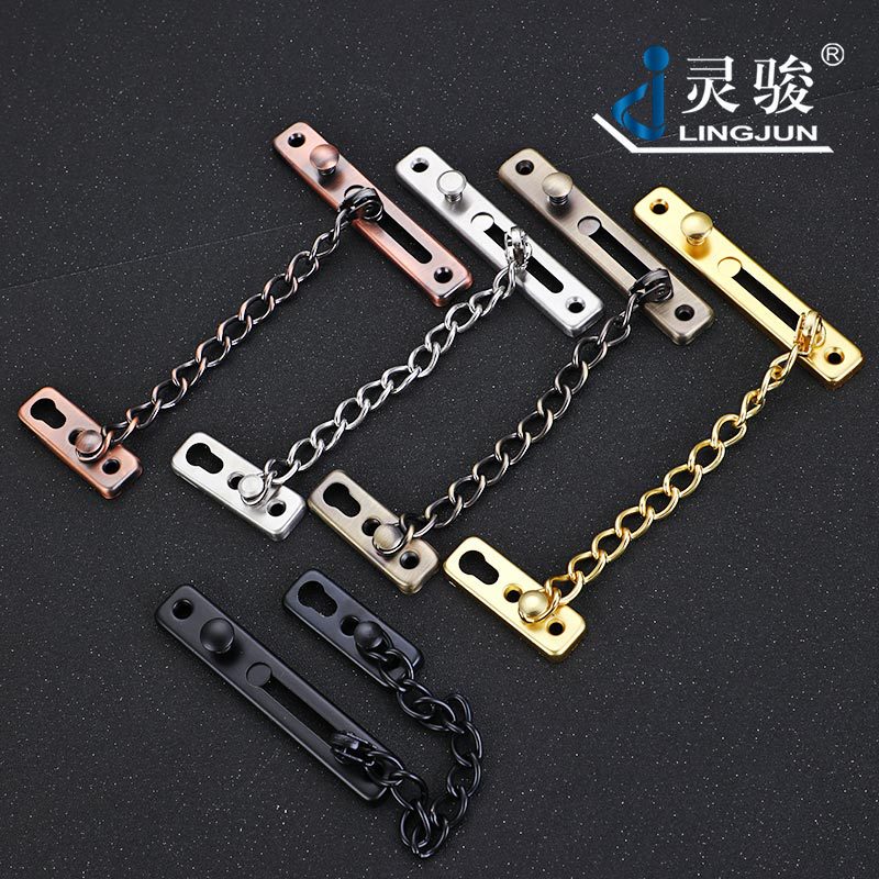 Hotel room door stainless steel button anti-theft chain, hotel sliding anti-lock chain stainless steel thick button anti-theft chain