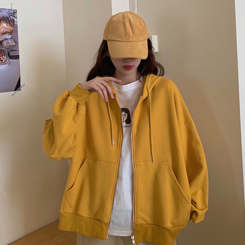 Average size cardigan coat women wear 2023 spring and autumn Korean version of loose zipper hooded vests women tide a generation of hair