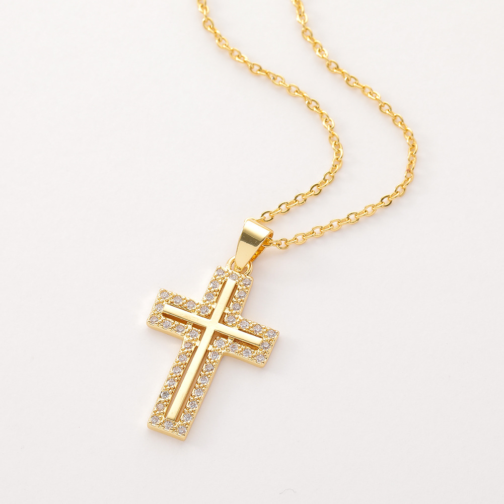 womenu0027s religious cross pendant diamond copper sweater chain wholesale