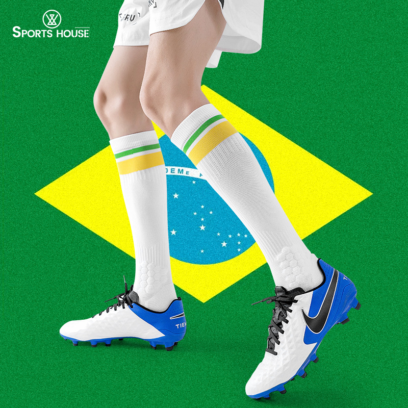 Sports House Men's High-Cut World Cup Football Socks with Professional Towel Sole Anti-Slip Sports Socks
