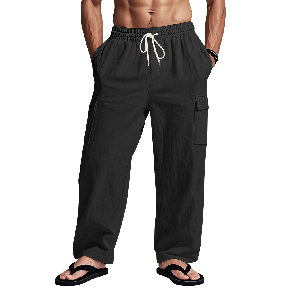 Transfronterizo americano recto hombre pantalones casuales de verano sueltos delgados estilo deportivo de velocidad de secado correa pantalones de trabajo para hombre