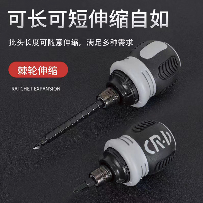 Juego de destornilladores de trinquete de formas especiales genuinos con múltiples puntas, combinación de destornilladores Phillips y planos de doble propósito.