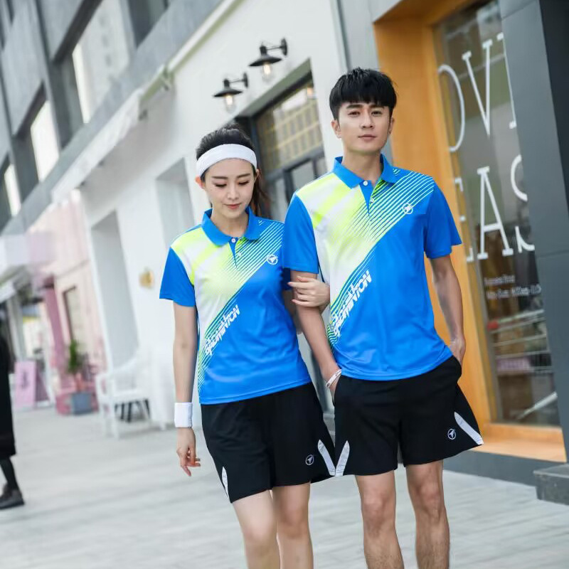Fast wholesale cross-border unit couple quick-drying breathable unit team sports uniform badminton uniform suit men and women