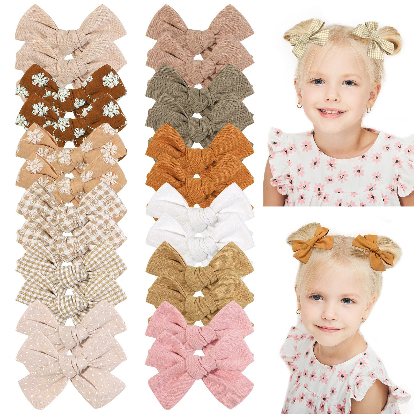 Sweet Solid Color Cloth Bowknot Pleated Hair Clip 1 Piece display picture 1