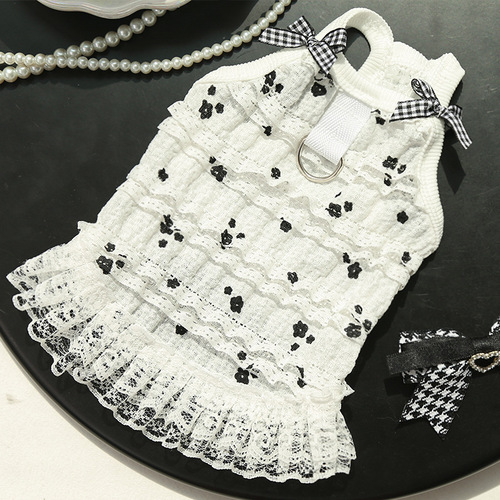 Original Dwarf Cat Spring and Autumn Layered Lace Blouse Pet Dog Clothes Dog Clothes Cat Apparel Pet Supply