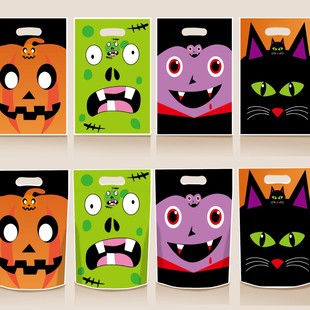 2025 New Halloween Candy Bag Halloween Tote Bag Cartoon Pattern Tote Bag Halloween Gift Packaging Bag