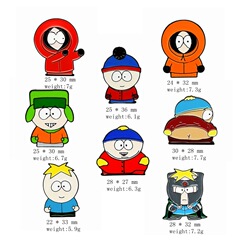Cartoon South Park Cartoon Brooch European and American Cross-border Foreign Trade Peripheral Stankel Kenny Alloy Badge Accessories