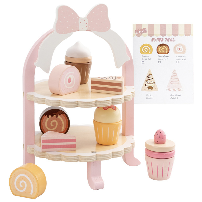 Simulación de los niños Juego casa té postre juego kindergarten juego rol madera educación temprana Juguetes