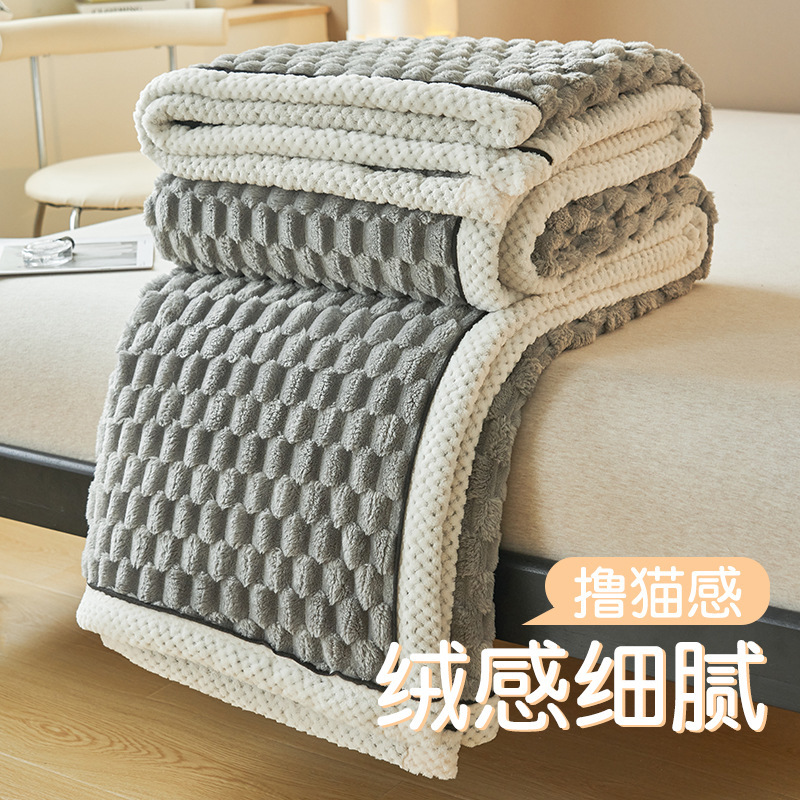 Cordero mantas de cachemira de invierno franela de coral aire acondicionado mantas de oficina multifuncional siesta pequeña mantas