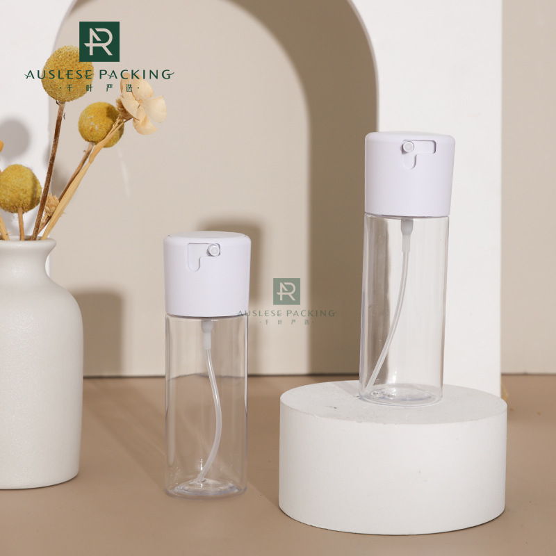 PET直立圆柱左右锁绵长细雾喷雾瓶100ml爽肤水瓶化妆水分装瓶