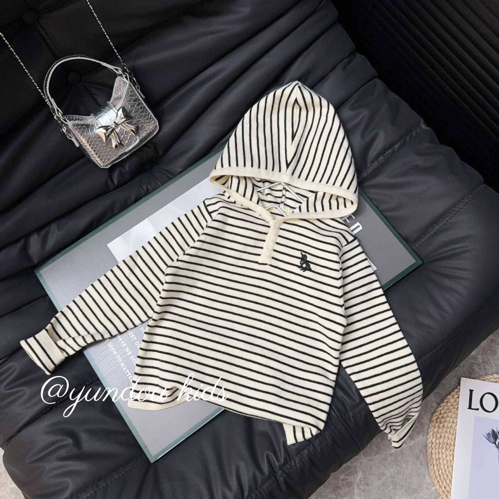 针织毛衣2025秋冬季女童针织毛衣条纹简约亲子装加厚毛衣韩版洋气