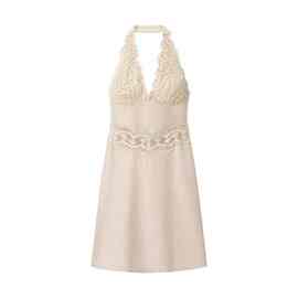 KAOPU ZA外贸女装拼接连衣短裙夏季挂脖ZA镂空欧美跨境爆款时尚速