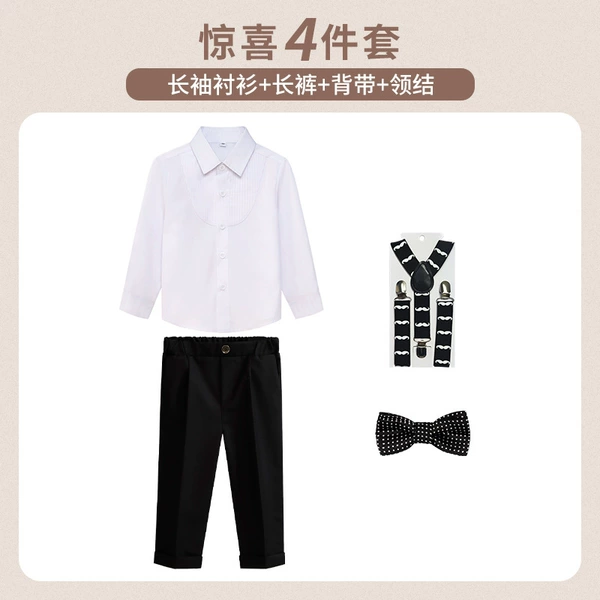 Small pleated long sleeves + 8818 trousers + beard suspenders + Y6Y1 bow tie