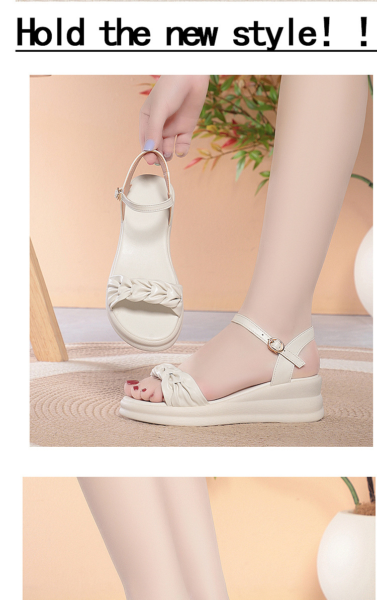 Sandal cao gót nữ hở mũi đế xuồng da thật, gót 9 cm, chống trượt nhẹ — màu đen chi tiết 9