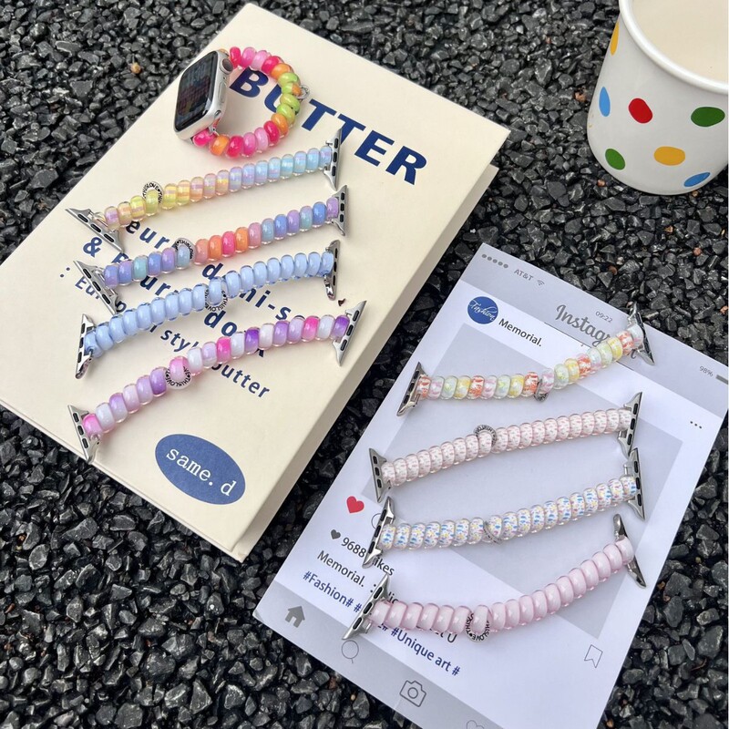 Colorful Phone Cord Strap Suitable for Apple 1-10 Watch Wristband Xiaomi 10/9/8 Huawei Fit4/3 Gt5