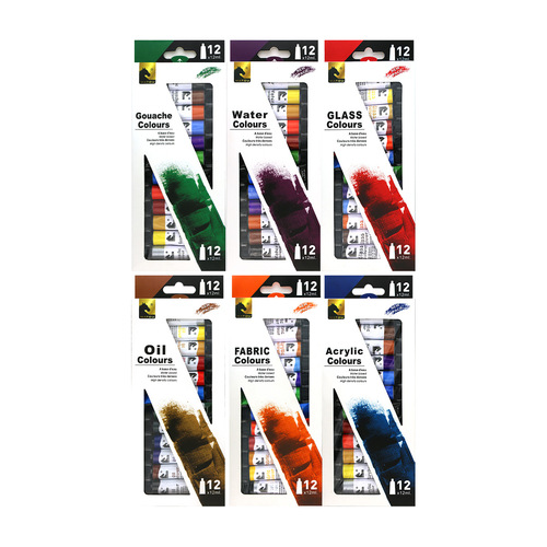 Cross-border manufacturers wholesale 12ml pigment watercolor gouache acrylic paint oil painting glass pigment textile 12 color pigment