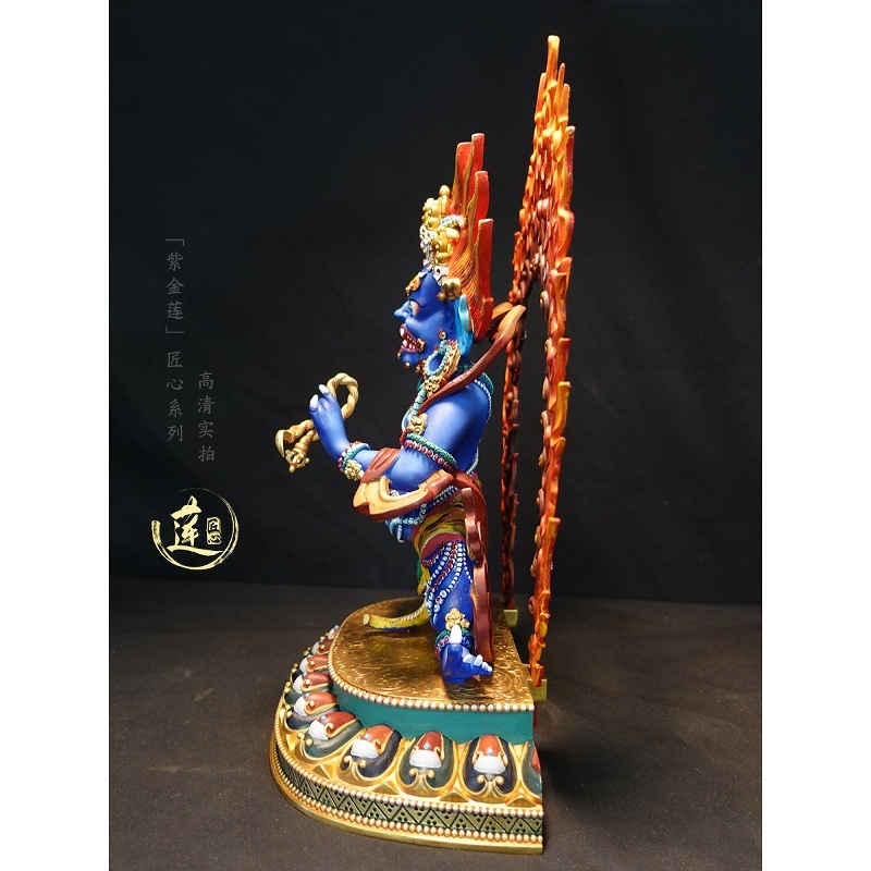 紫金蓮チベットチベット伝ネパール工芸職人心彩絵金剛手置物用品車載|undefined