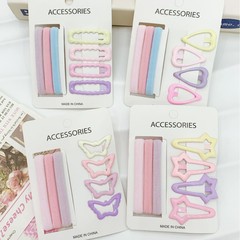 新しい組み合わせヘッドロープタオルリングハート型オイルドリップbbヘアピン装飾ジュエリーマカロンヘアピンヘアアクセサリー女の子用