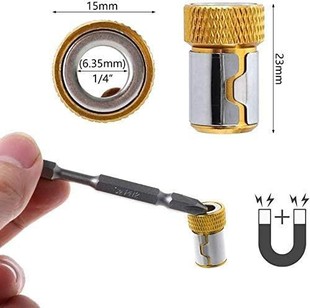Universal 1/4 Bit Magnetic Ring, Bit Magnetic Ring, Colorful Metal Screwdriver Head Positioning Magnetizer Magnetic Ring Steel Sleeve