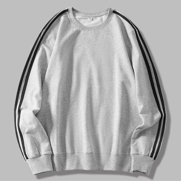 Autumn three-stripe couple's matching sportswear men's large size loose casual long-sleeve running crew neck pullover sweatshirt Autumn three-stripe couple's matching sportswear men's large size loose casual long-sleeve running crew neck pullover sweatshirt