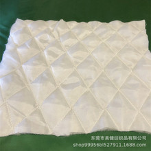 现货优惠黑色裥棉菱形格 夹棉绗缝面料布料绗缝里料间棉 绣花加工