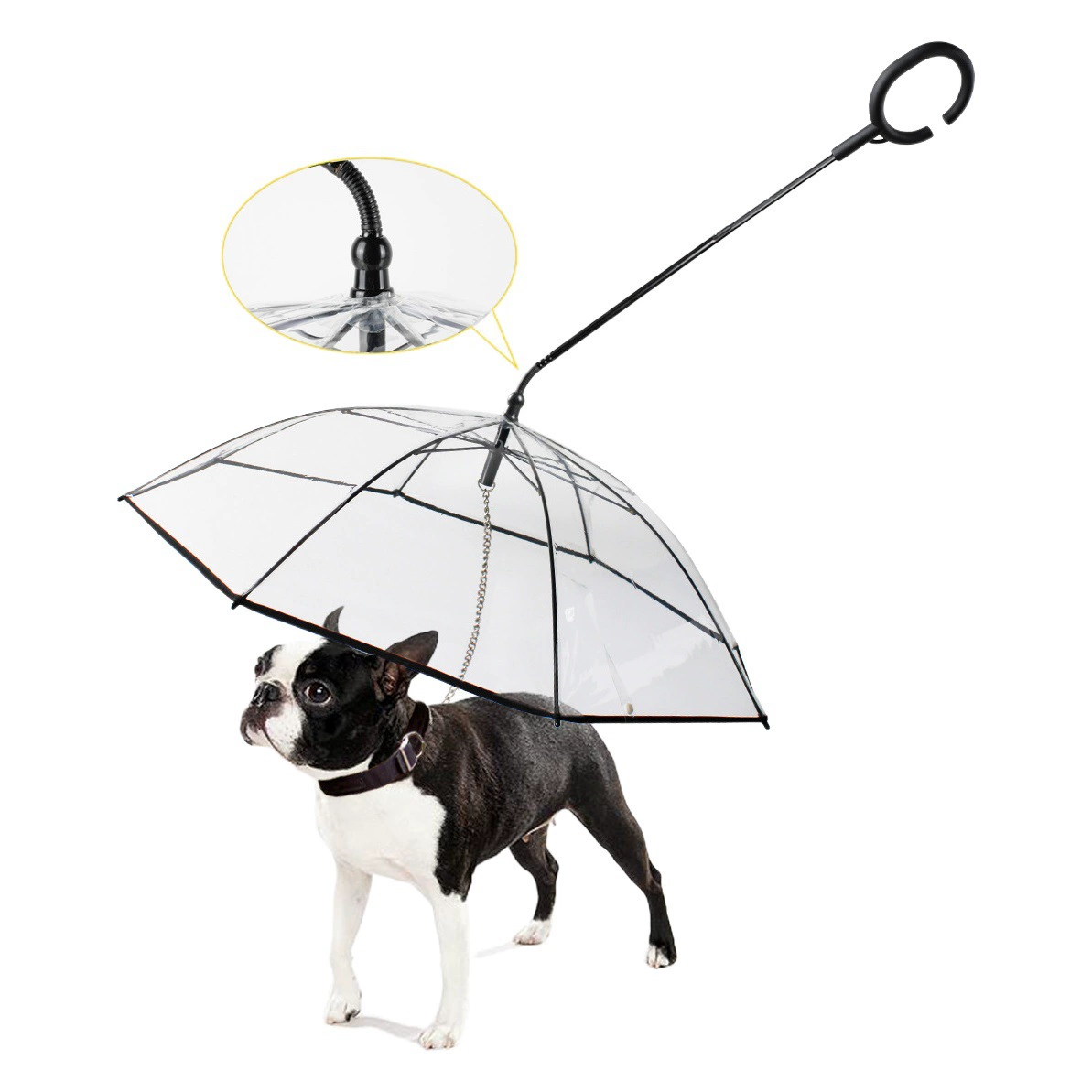 Прозрачный зонтик для домашних животных C-образный зонтик для домашних животных завод прямой Регулируемый тяговый трос для выгула собак в дождливые дни