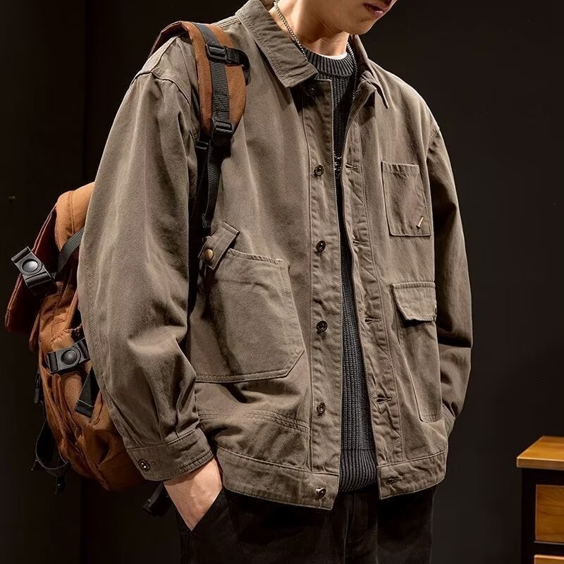 Men's retro casual denim autumn jacket