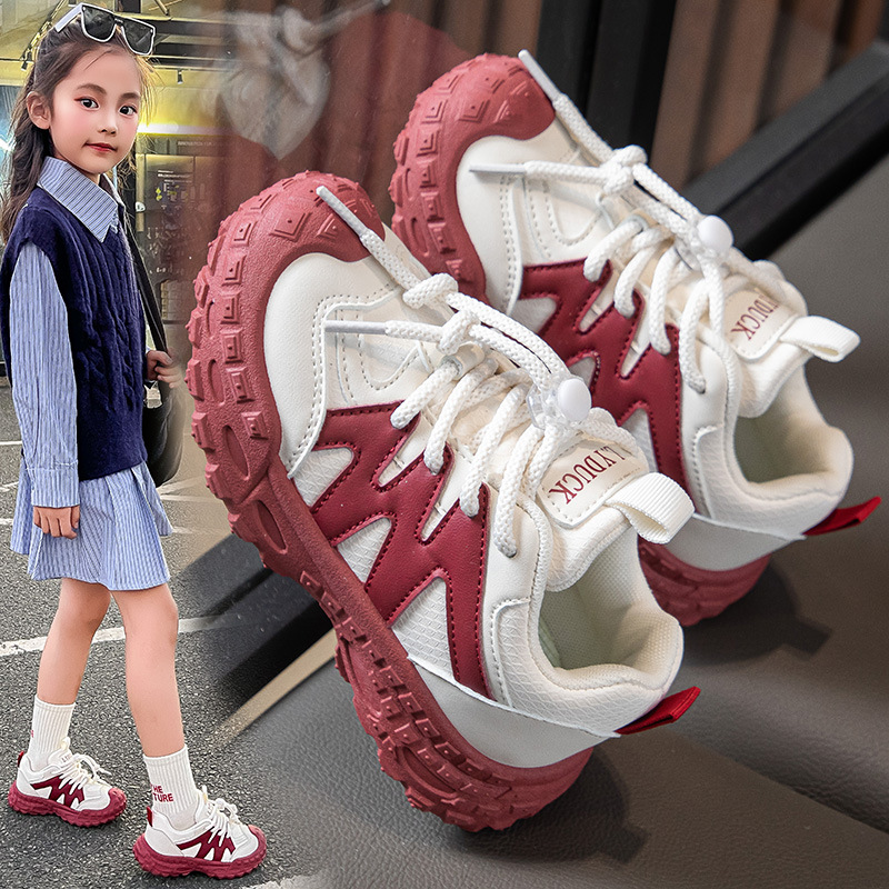 Children's Sports Shoes Autum New 2025 Boys and Girls Fashion Korean Leather Pu Waterproof Casual Shoes Boys' Shoes