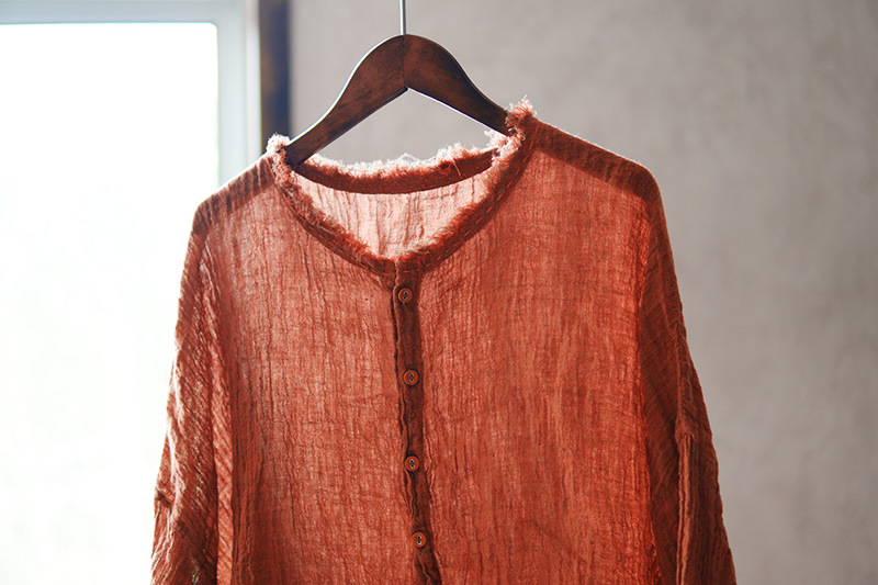 276 Color-woven Linen Breathable And Non-transparent Hand-embroidered Thread Sun-protective Shirt Jacket Women's Top_ecoleips.com