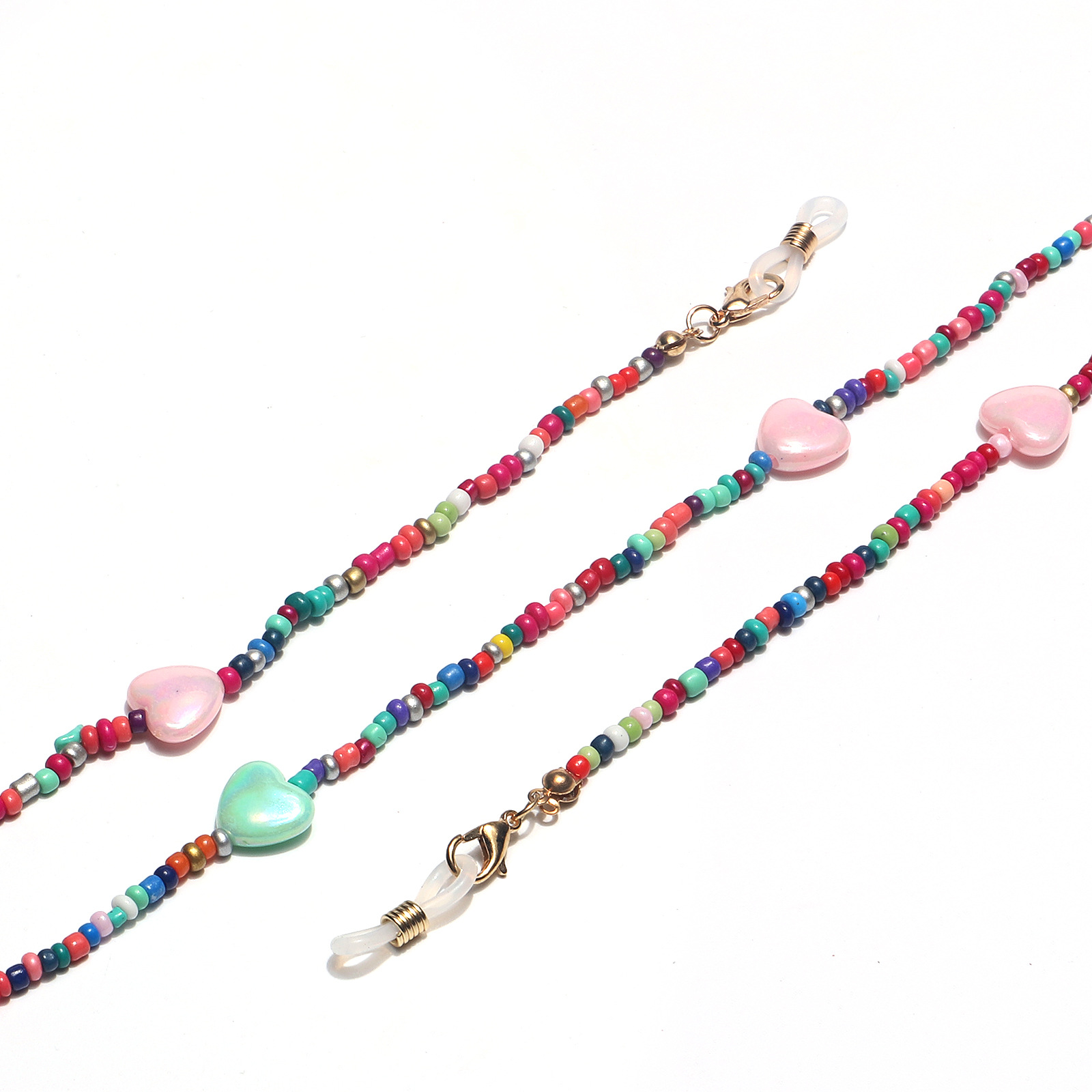 15g Weight Metal Material Fashion Contrast Color Miyuki Beads Butterfly Heart Star Glasses Mask Chain Wholesale Nihaojewelry 4