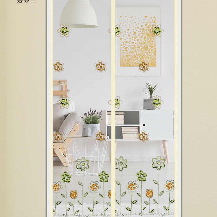 自粘防蚊门帘磁性纱门夏季防蝇防虫通风家用卧室隔断帘子免打孔