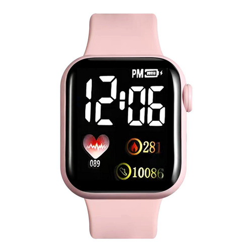 New Love Heart Cubic Couple Children Sports LED Electronic Watch Student Electronic Watch