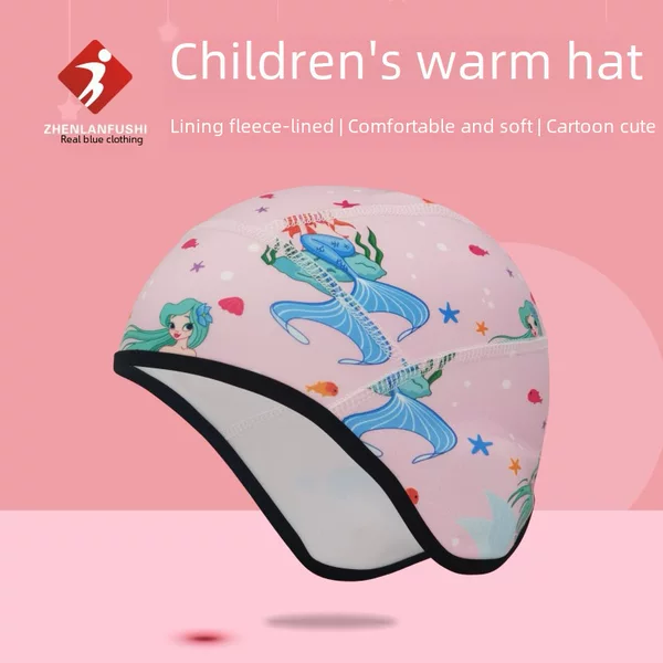 Children's warm hat winter fleece-lined skiing cycling cold-proof windproof mask head cover boys and girls cartoon ear protection hat