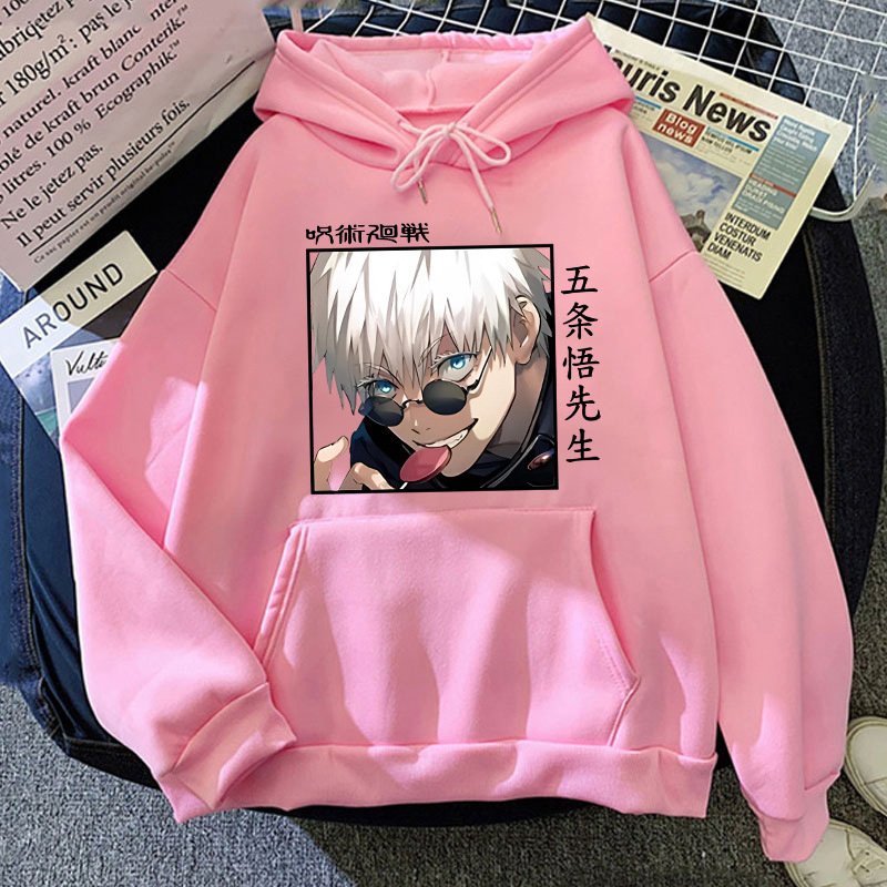 New Anime Hoodie Cool Gojo Satoru Printed Round Neck Long