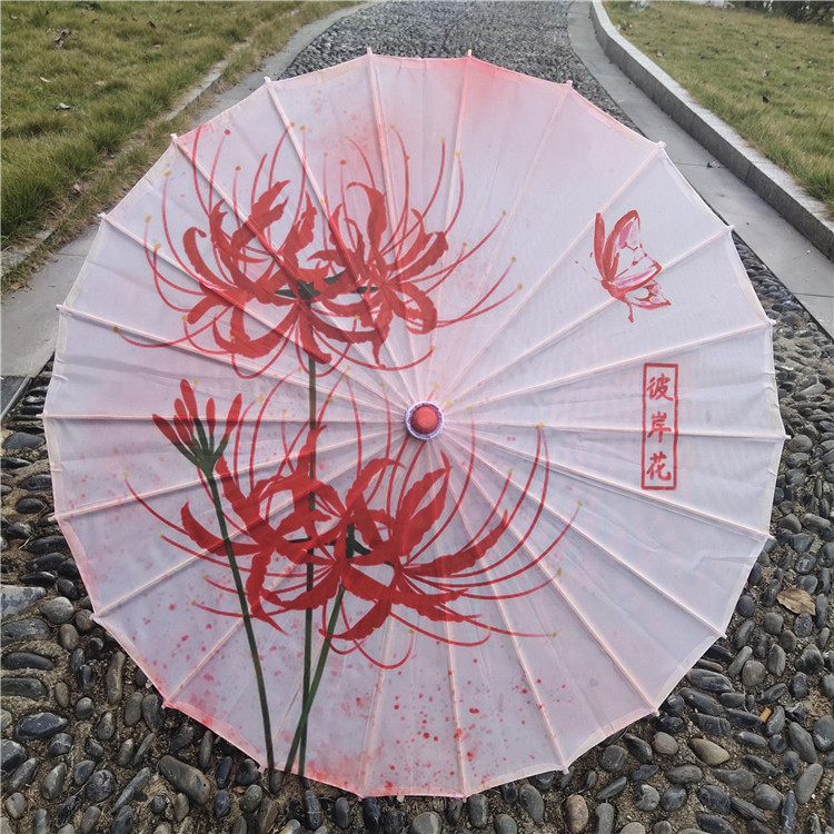 Hanfu fotografía apoyos paraguas artesanía clásica paraguas de papel engrasado Paraguas de baile de estilo chino paraguas de borla de estilo antiguo traje antiguo