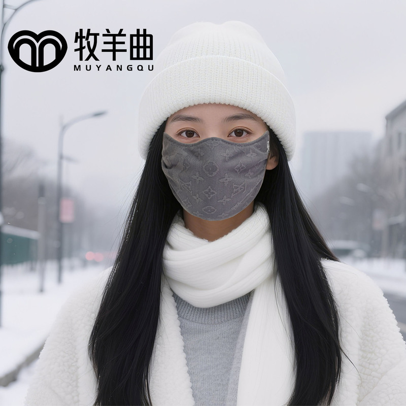 冬季高颜值蕾丝保暖口罩秋冬电动骑行保暖防寒口罩加厚可水洗|undefined