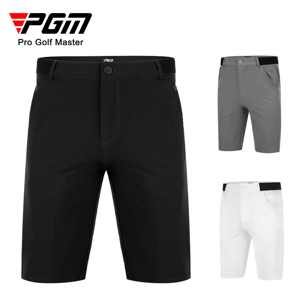 Quần short golf nam PGM ống giữa co giãn thoáng khí — KUZ076 màu xám, KUZ076 màu trắng, KUZ076 màu đen