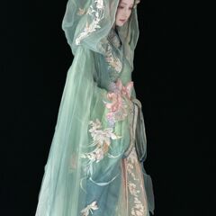 汉服女新品【莲尘】重工刺绣战国袍斗篷仙气多色春夏款套装