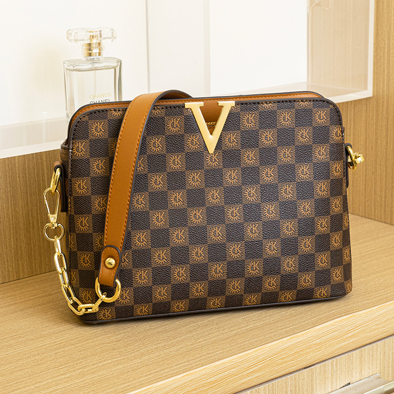 2024 primavera y el verano de las nuevas mujeres bolsa de moda fácil de combinar vintage impreso Shell bolsa crossbody bolso de hombro bolso de la cadena de moda