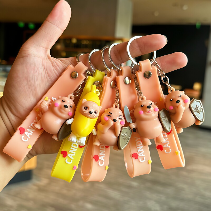 Creative Cartoon Abstract My Sword and Shield Keychain Doll Pendant Couple Bag Charm Car Keychain Wholesale